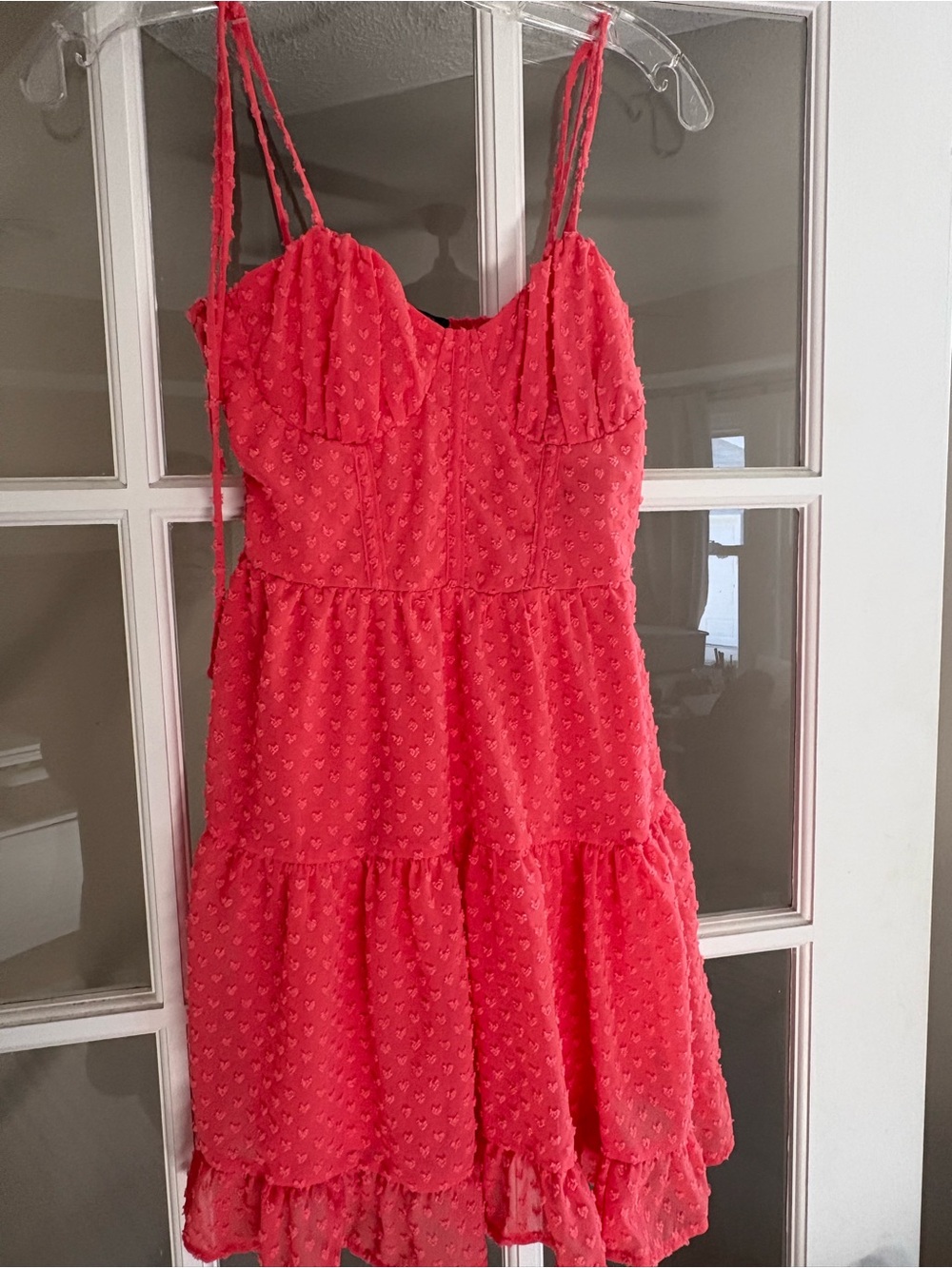 wild fable Coral Textured Swiss Dot Sundress